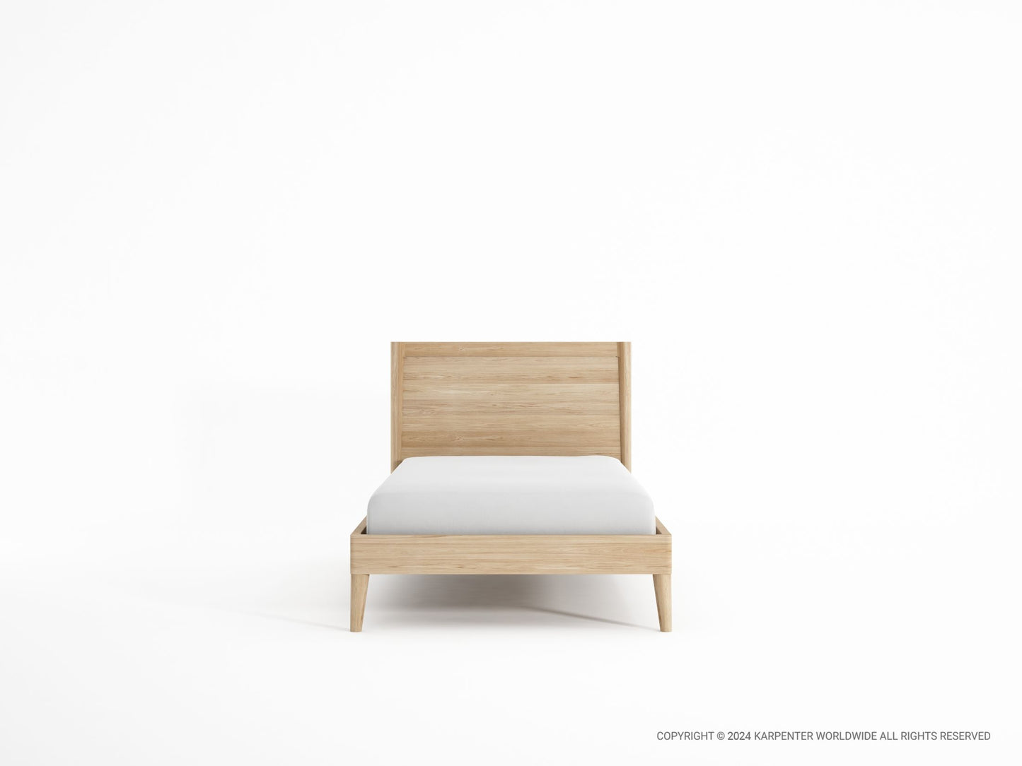 Wooden bed frame with headboard