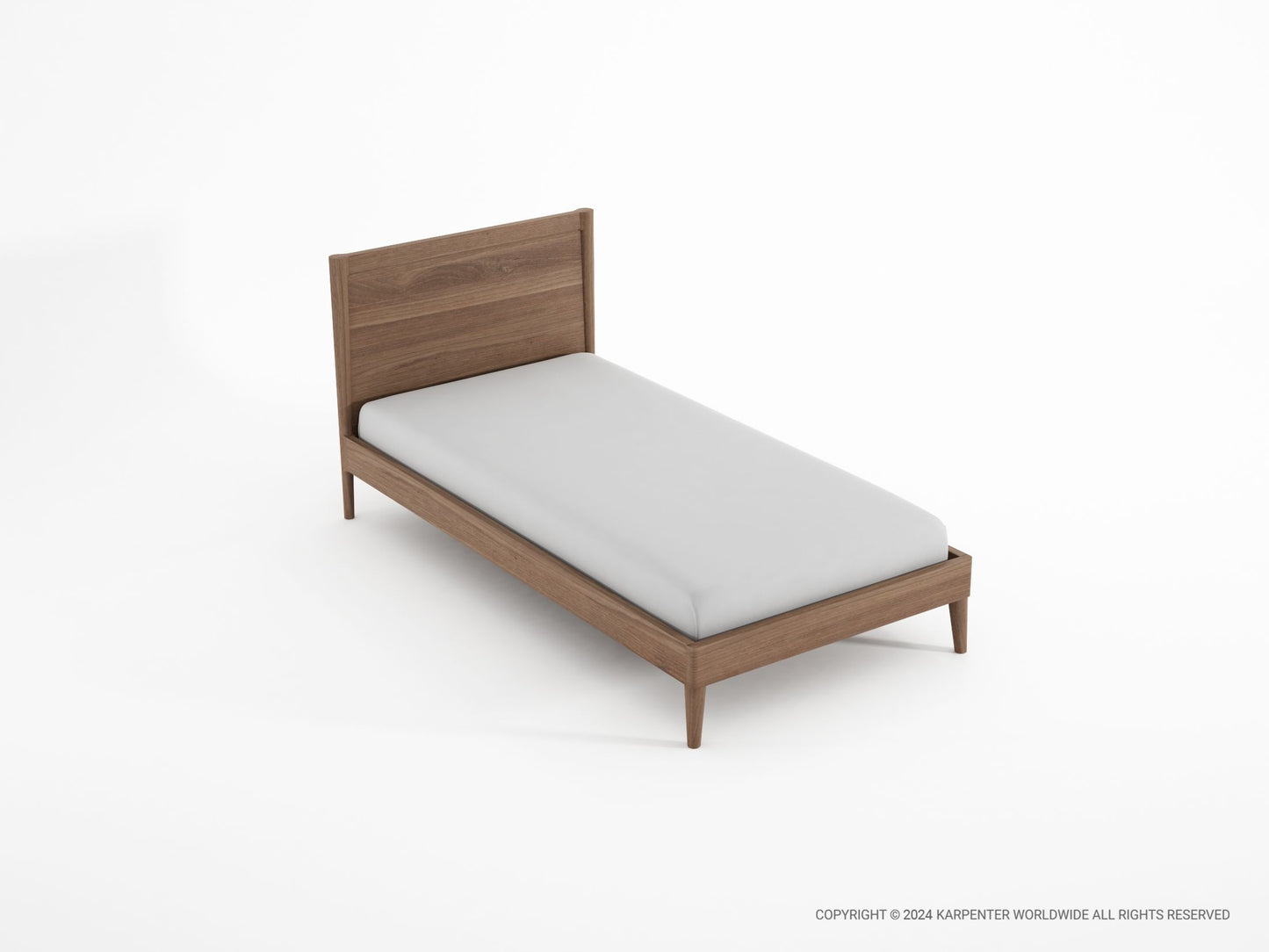 Modern single bed with wood frame