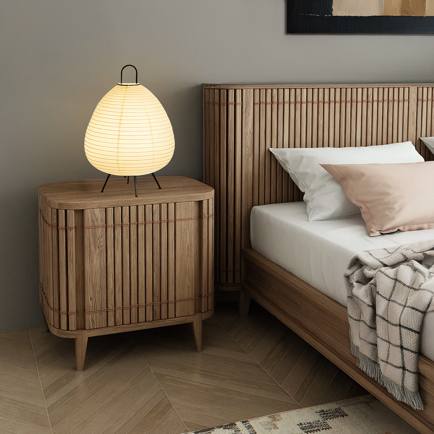 Koppar Side Table Left Hinges - European Oak