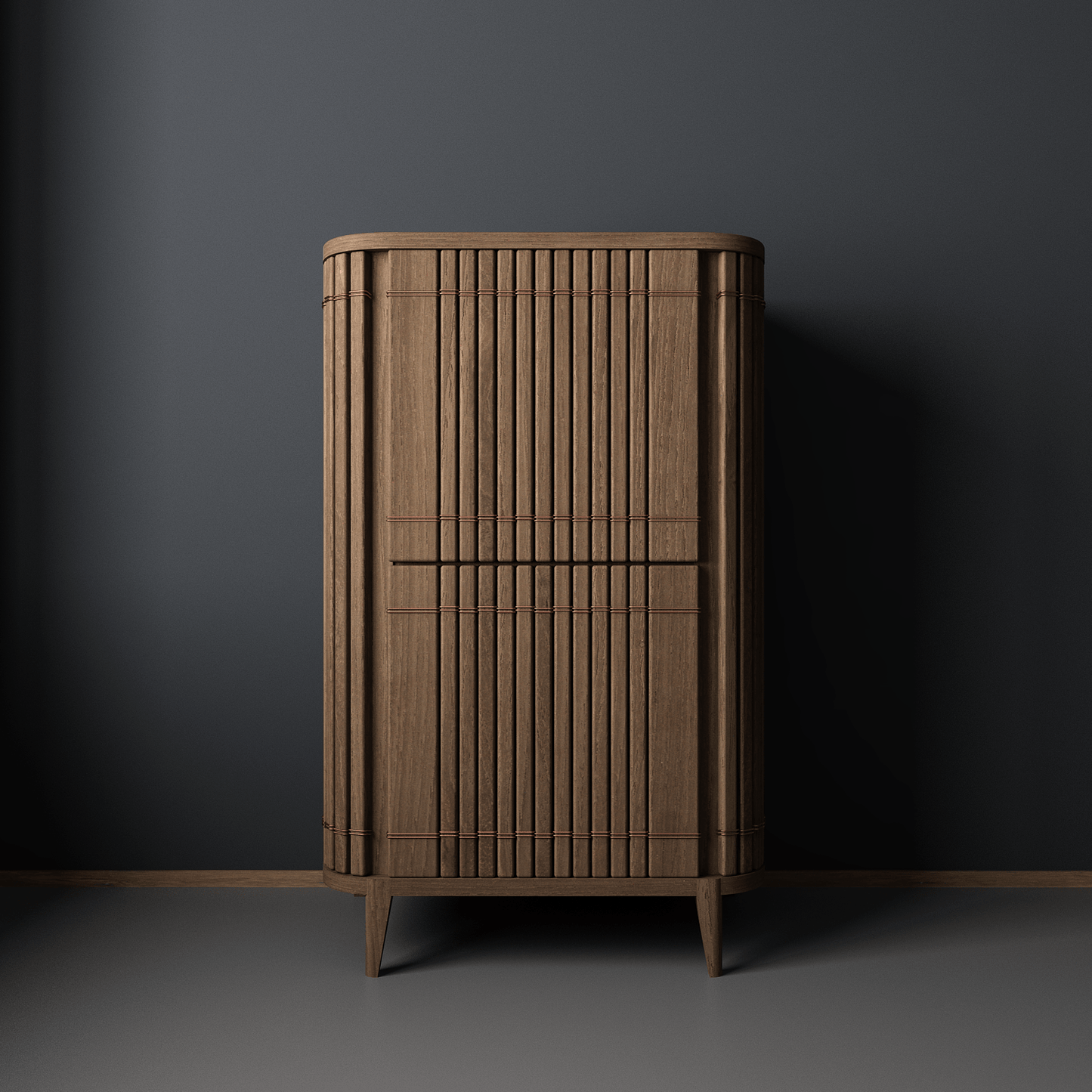 Koppar Mini Bar in Teak wood