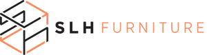 SLH Furniture logo with black and colored accents.