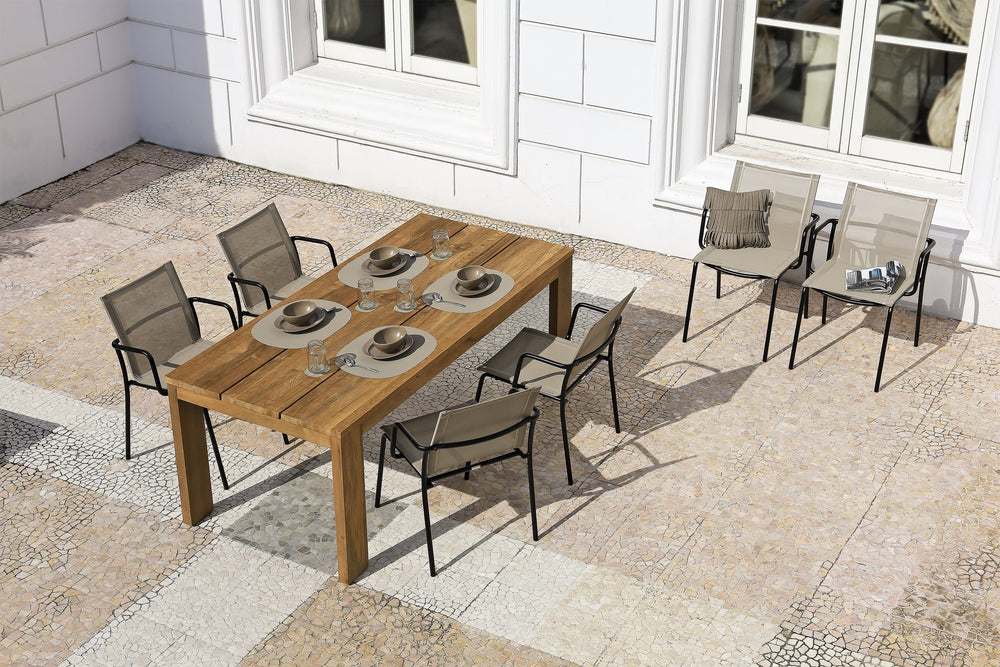 MAMAGREEN EDEN table & MANDA sling chairs outdoor dining set
