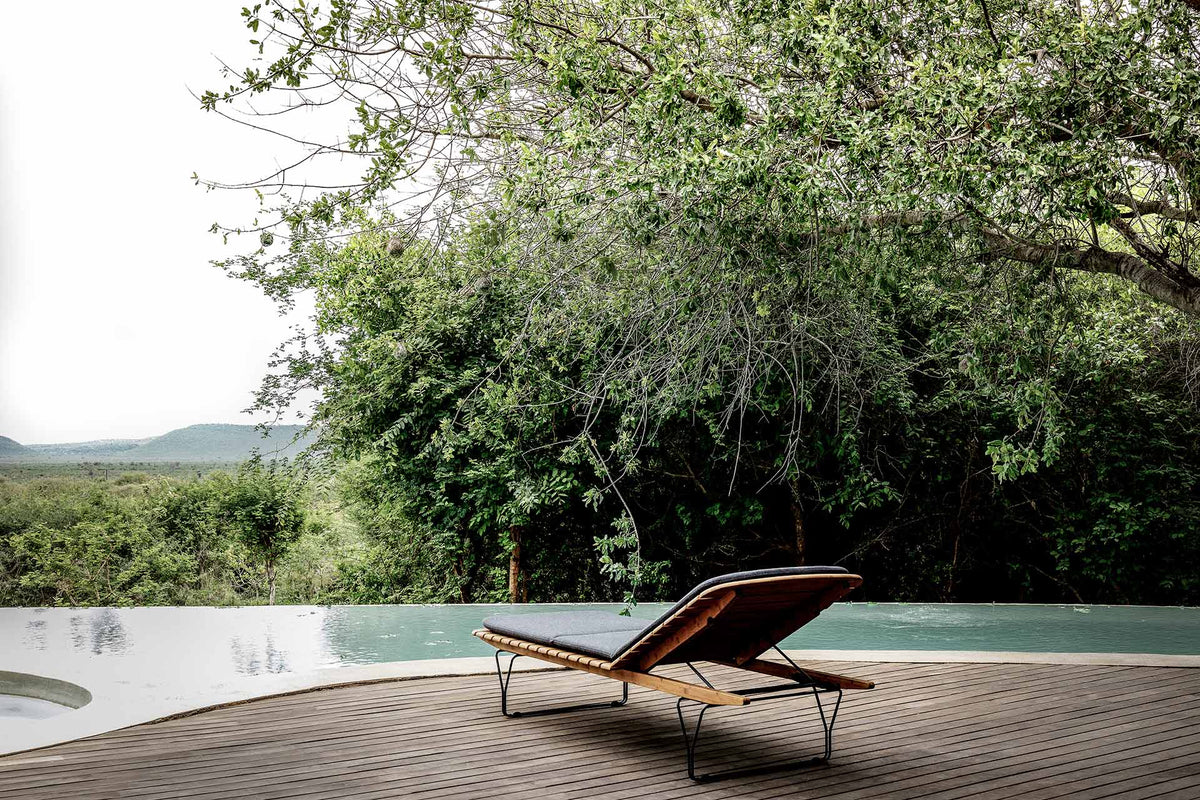 Dark grey MOLO cushion HOUE HR6 by pool