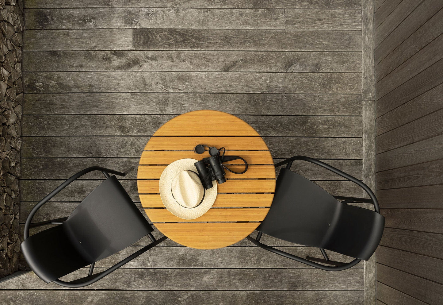 NAMI CIRCUM bamboo dining set with hat and binoculars