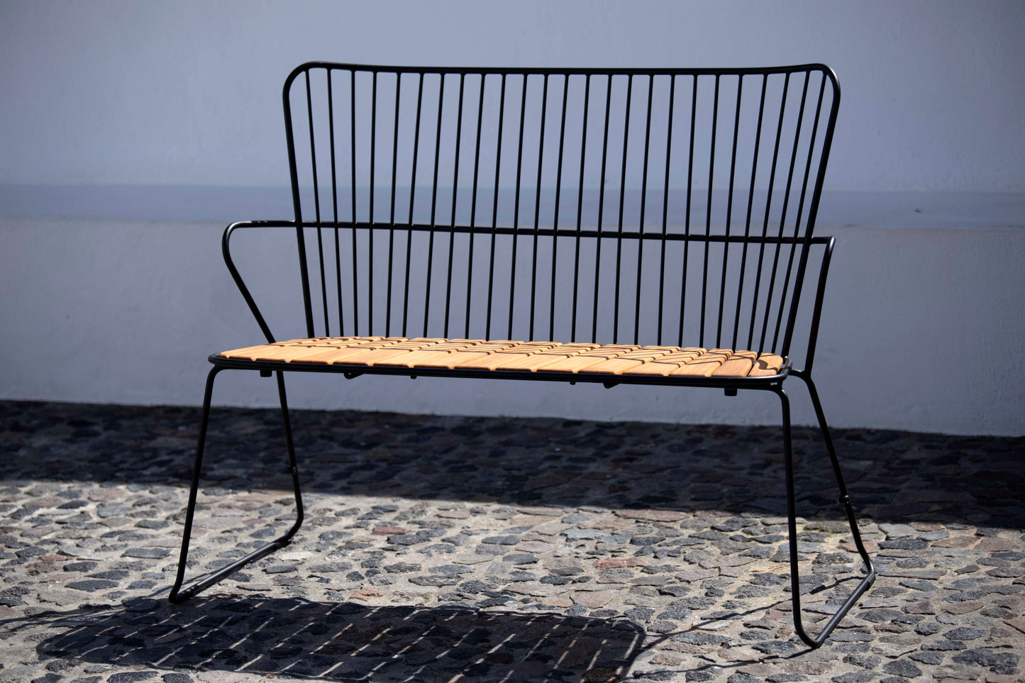 Black PAON HOUE Bench with Wooden Seat