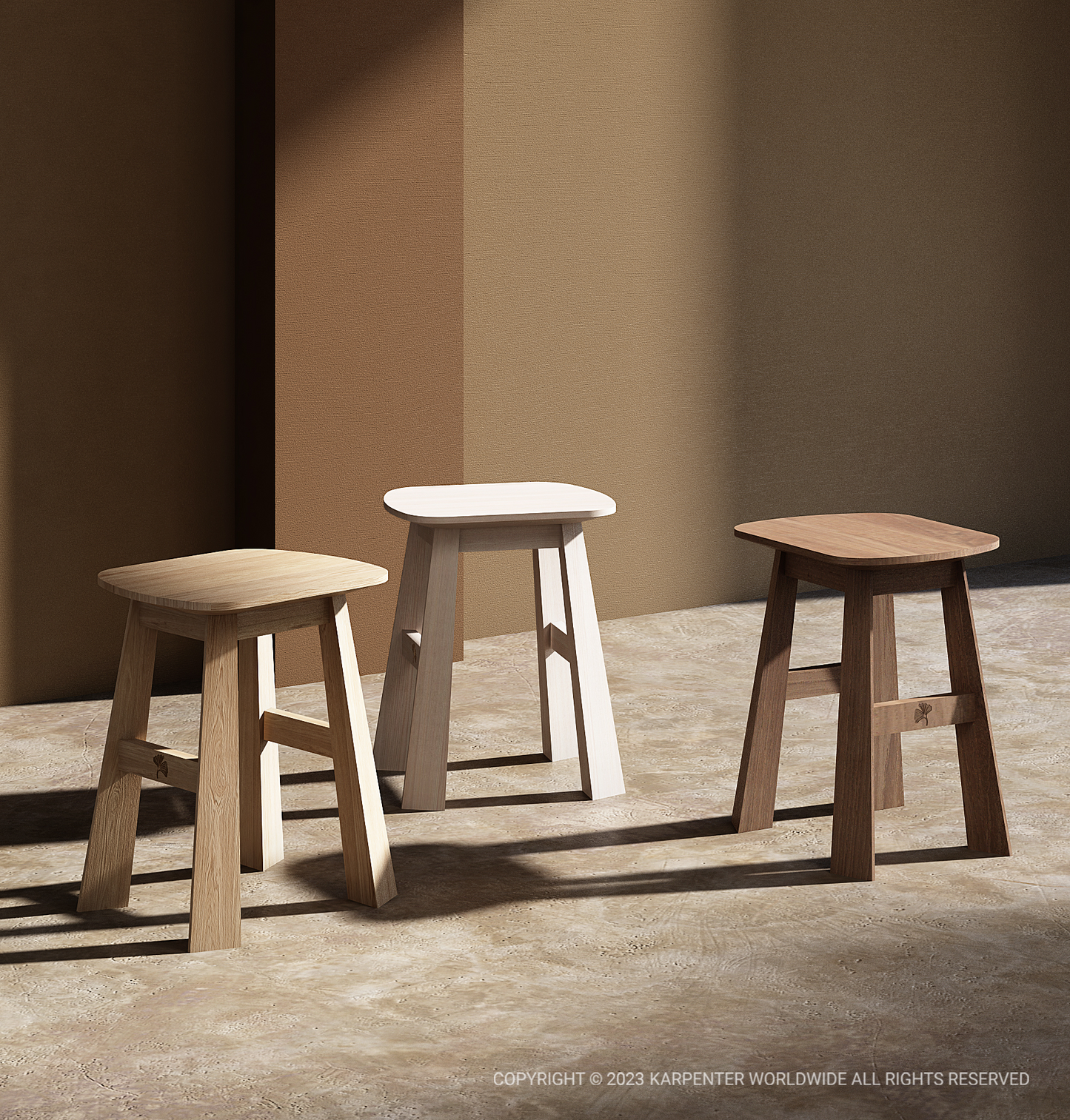 Rectangular Stool - White Ash, Oak, Teak Stools