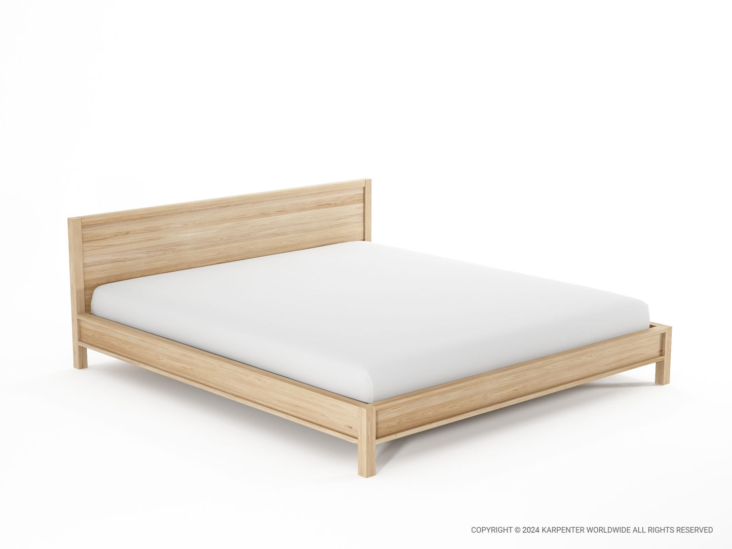 Solid oak king bed frame