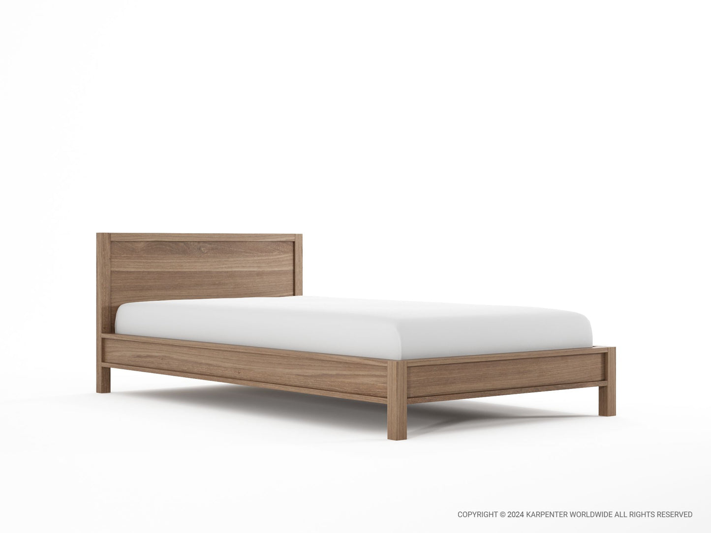 Solid teak single bed frame