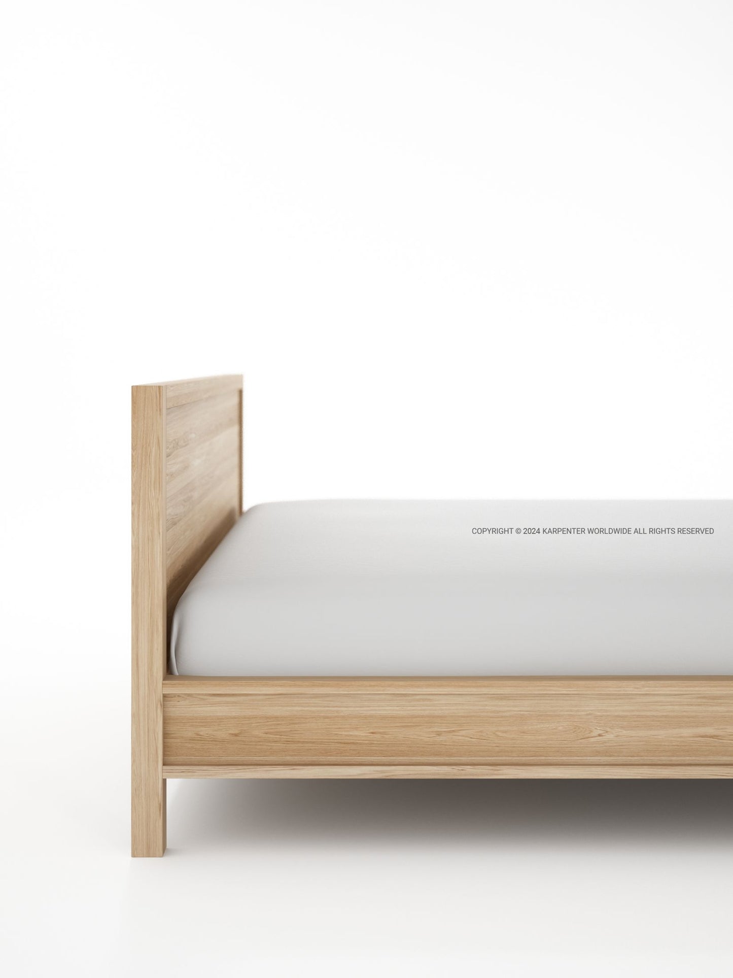 SOLID queen bed oak frame