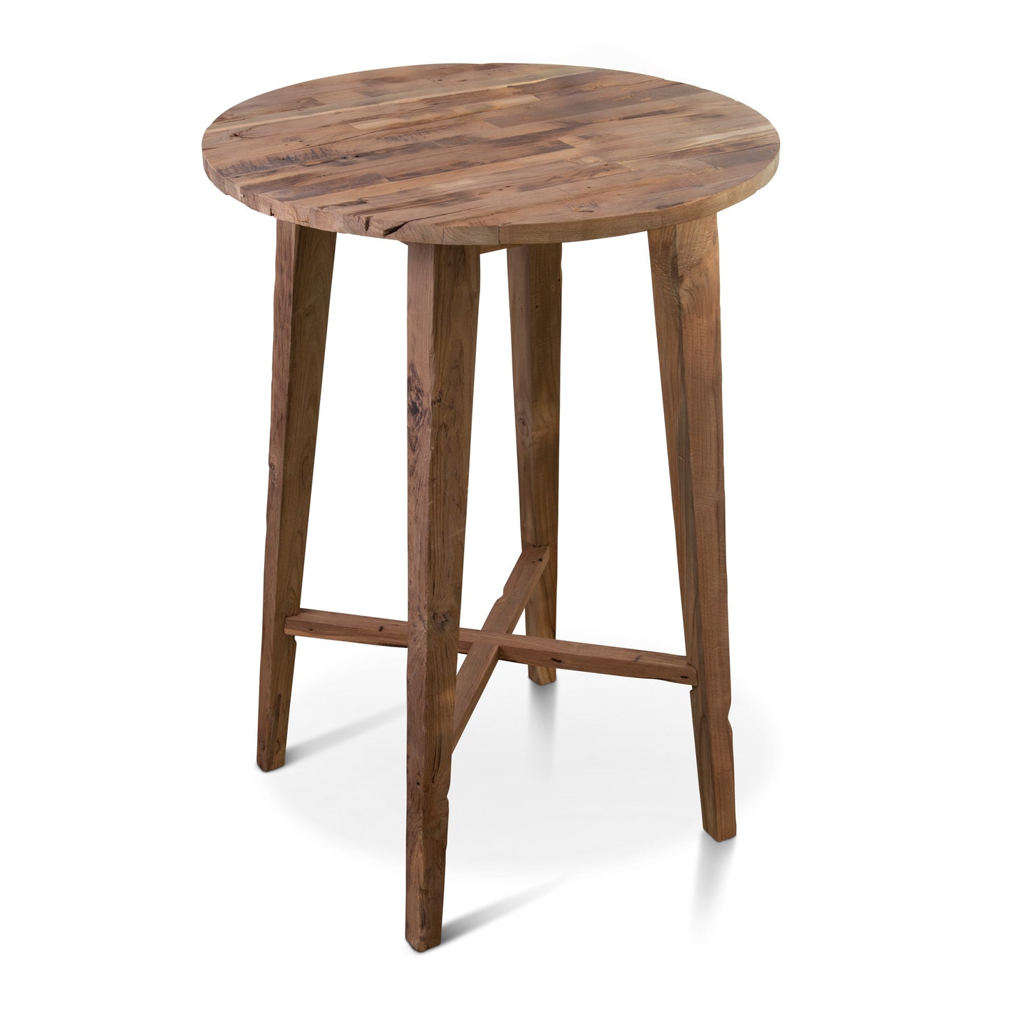 Round Rugged Cafe Bar Table made from Recycled Teak