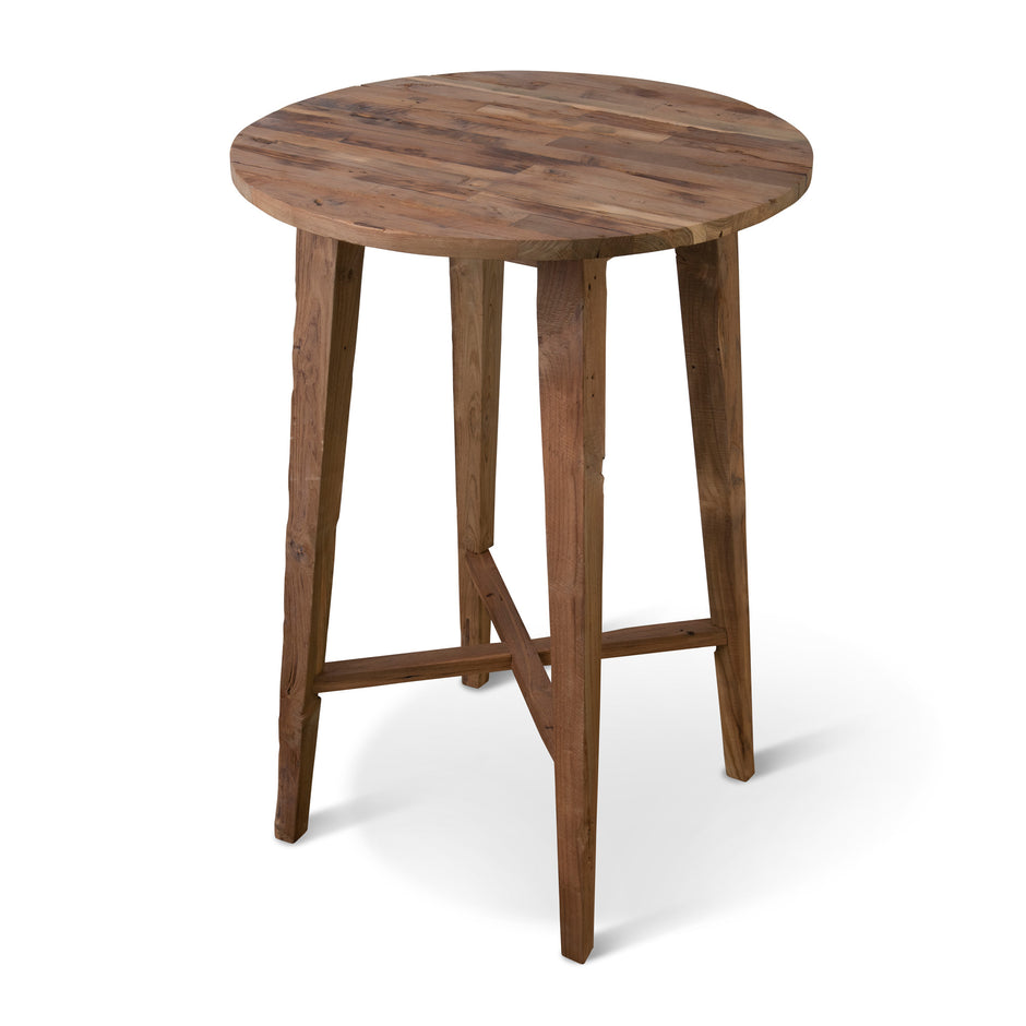 Commercial Hospitality Rustic Bar Round Bar Table on white background