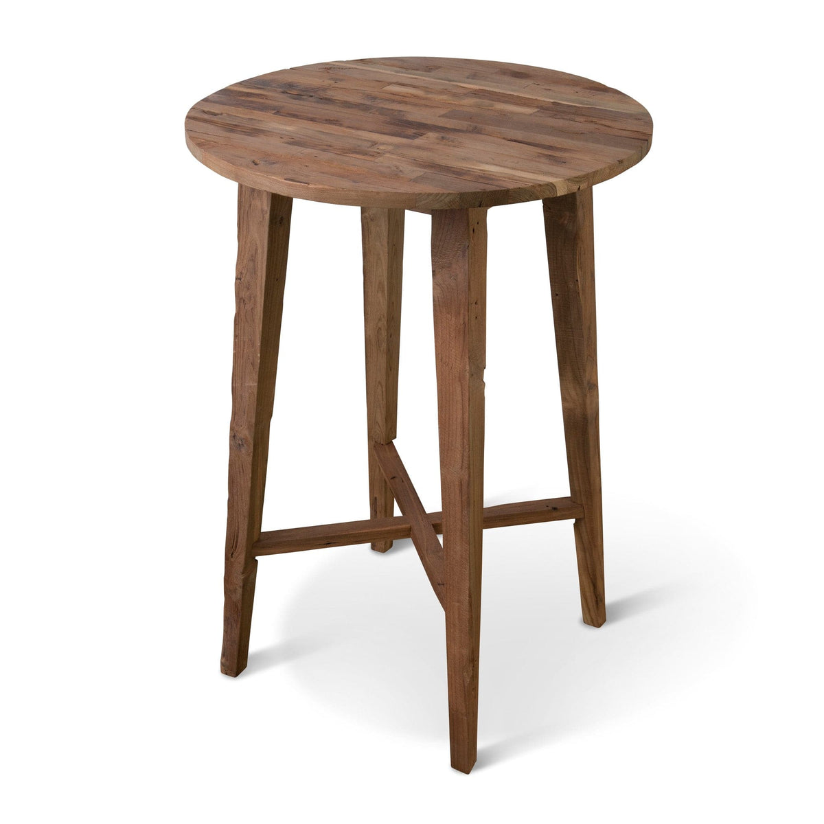 Commercial Hospitality Rustic Bar Round Bar Table on white background