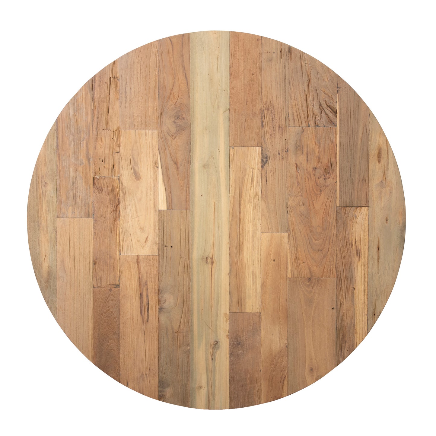 Round Teak Table Top slatted
