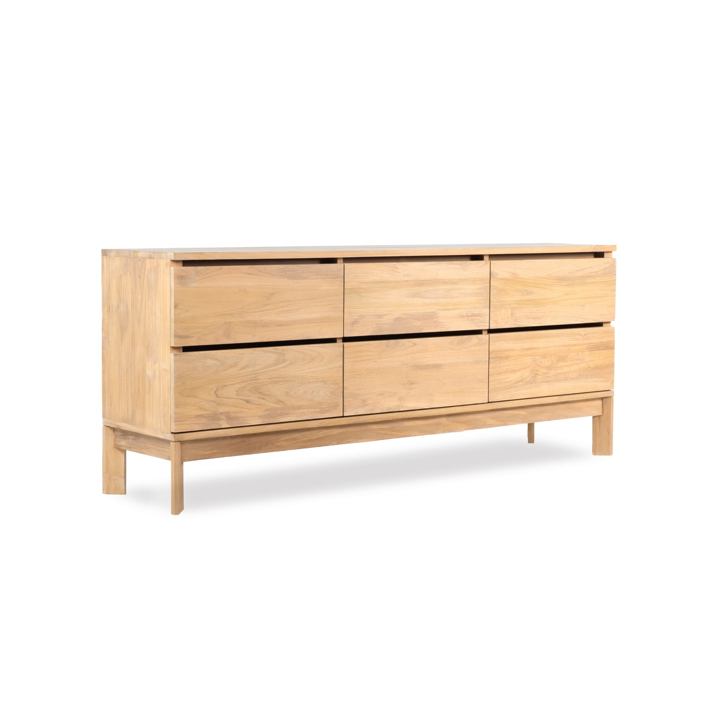Light wood six-drawer dresser