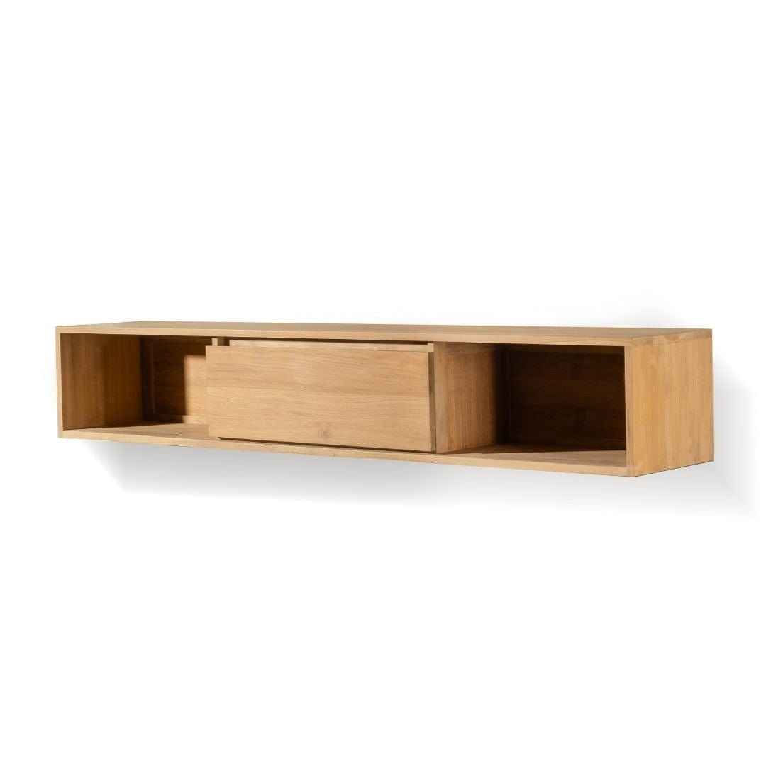 TRE027-1 Wooden wall-mounted shelf with drawer