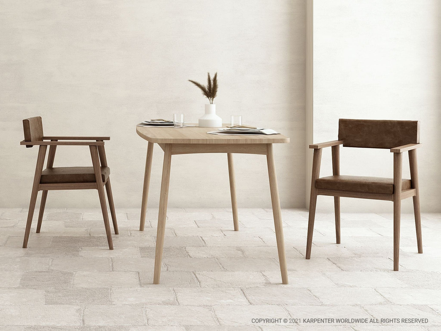 TWIST Oak Dining Table with Chairs
