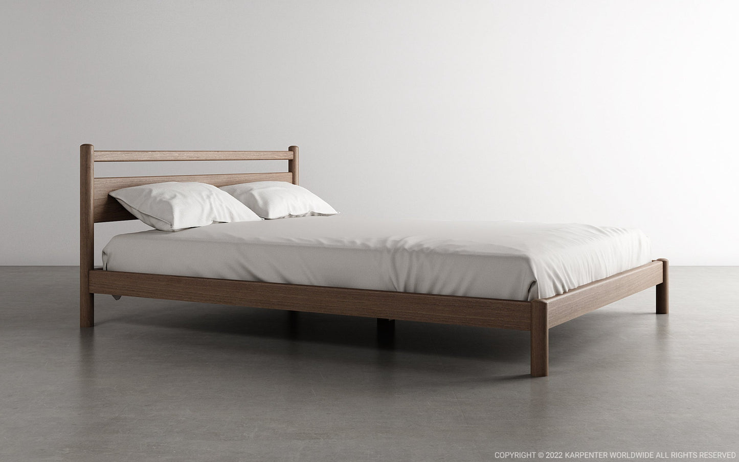 TakuBed Type 2 - modern wooden bed frame with bedding