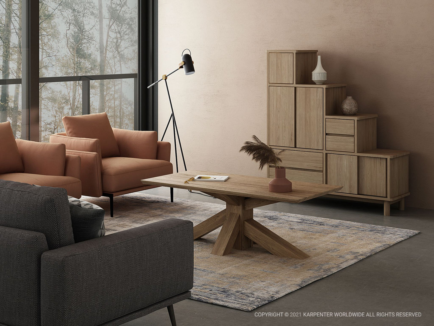 Tansu K-KI coffee table in modern living room