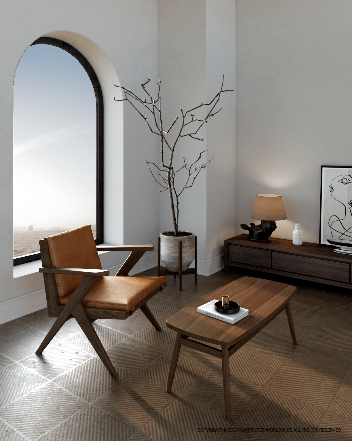 Tribute Easy Chair in modern living room setting