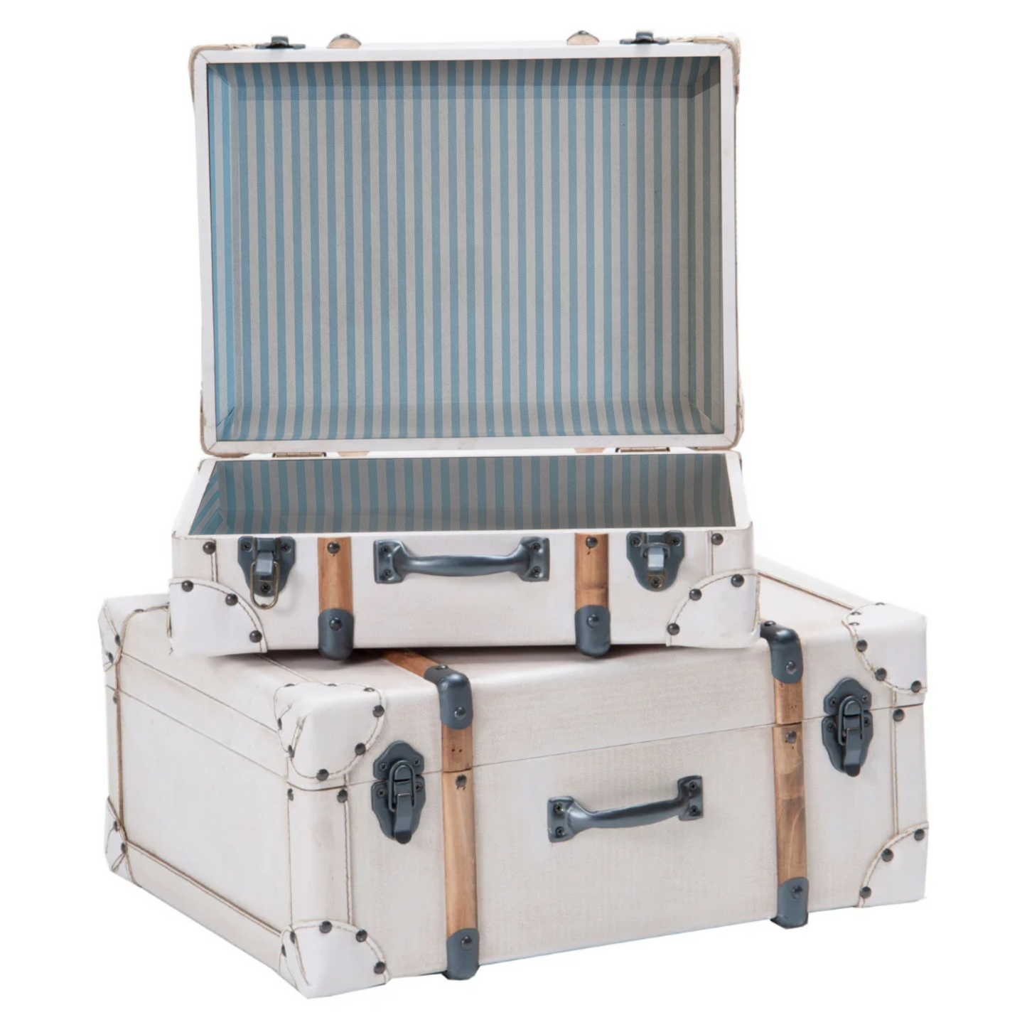Vintage white trunk set