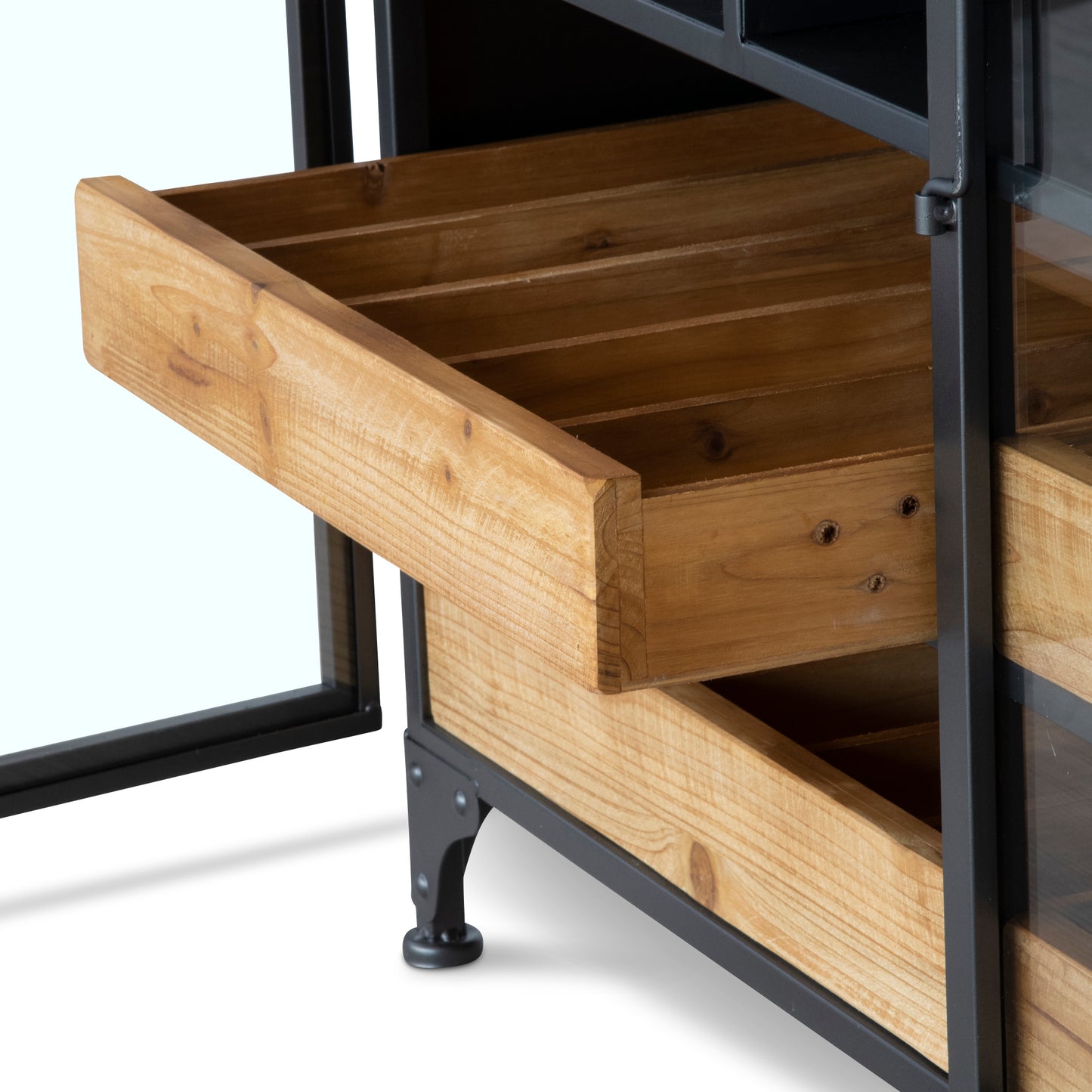 WH4006_5 Cabinet drawer detail, open, wood interior