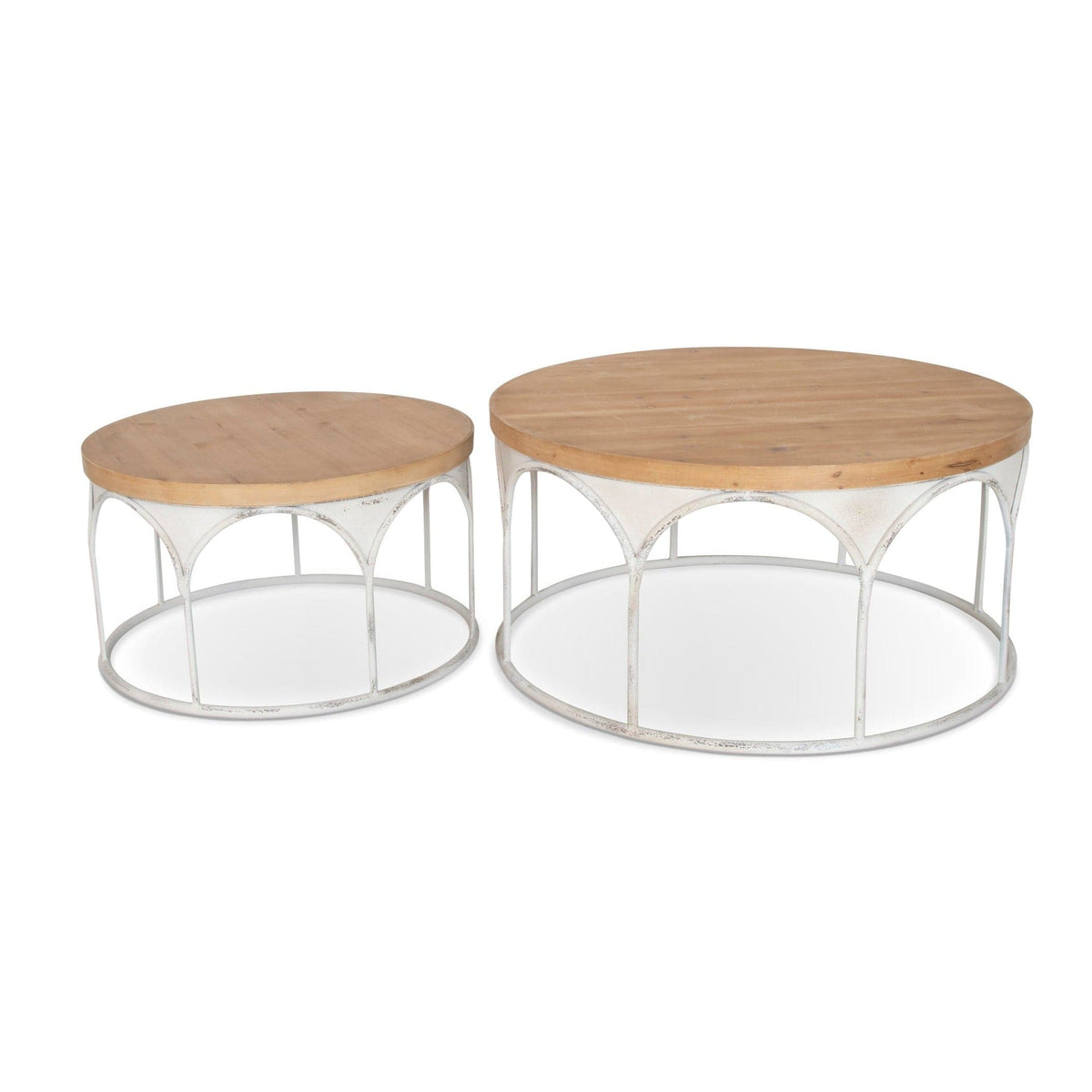 WH4100 coffee table set with wood top and metal frame