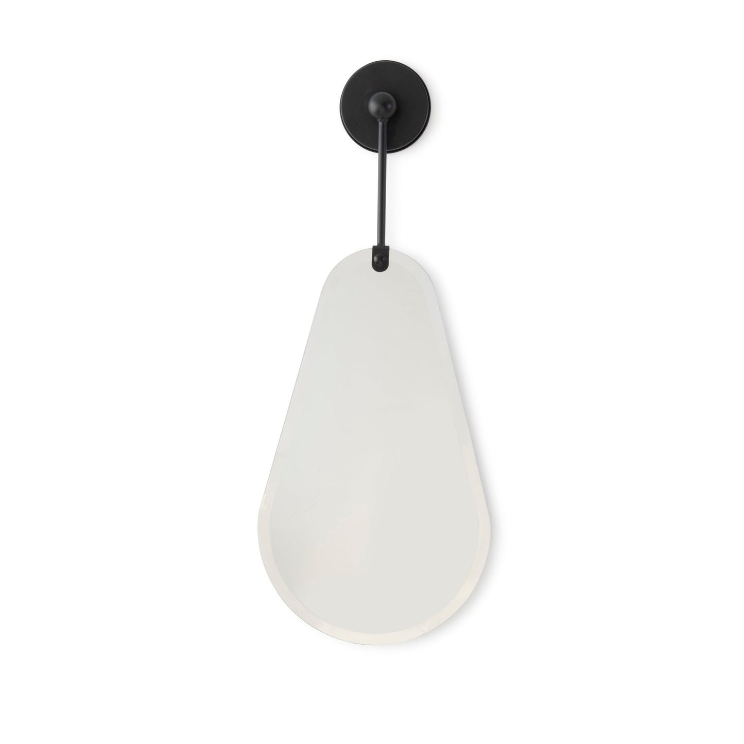 WH4102 Pear-shaped wall mirror with black hardware