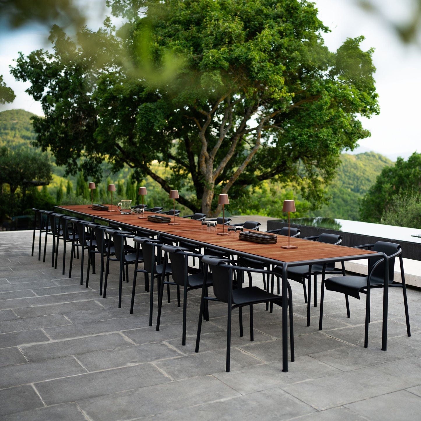 Outdoor dining table set with chairs