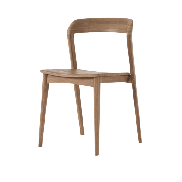 Wooden chair on white background.