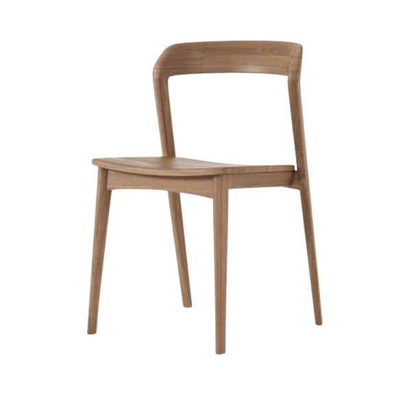 Wooden chair on white background.