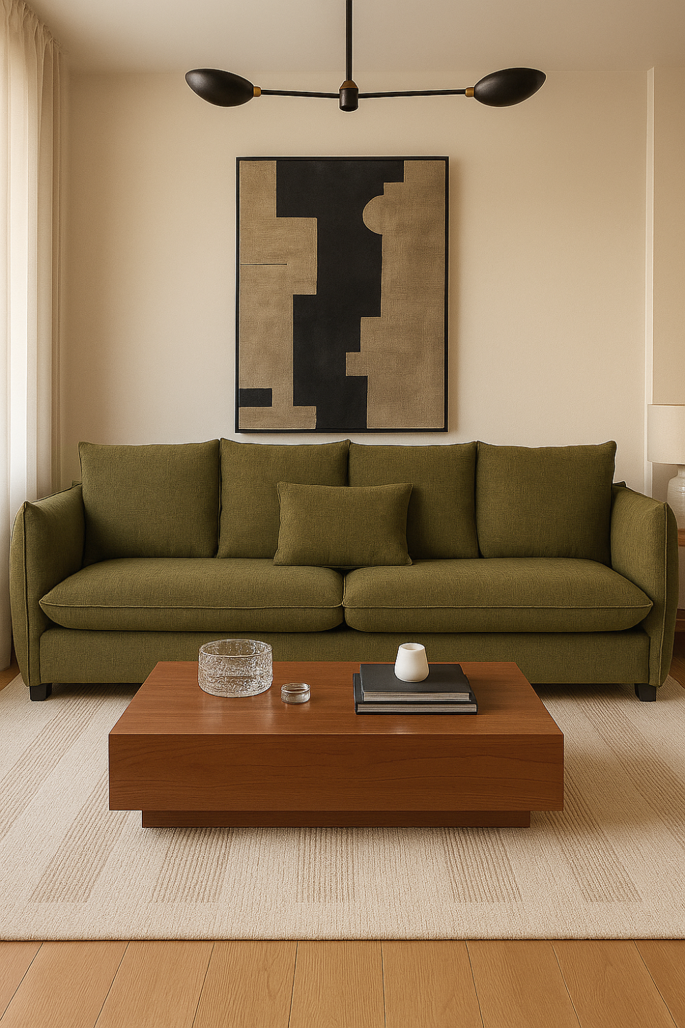 Camden 3 Seater Sofa Leaf Fabric Upholstery