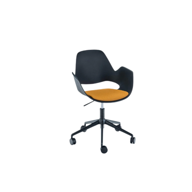 Black and orange office chair - image-removebg-preview