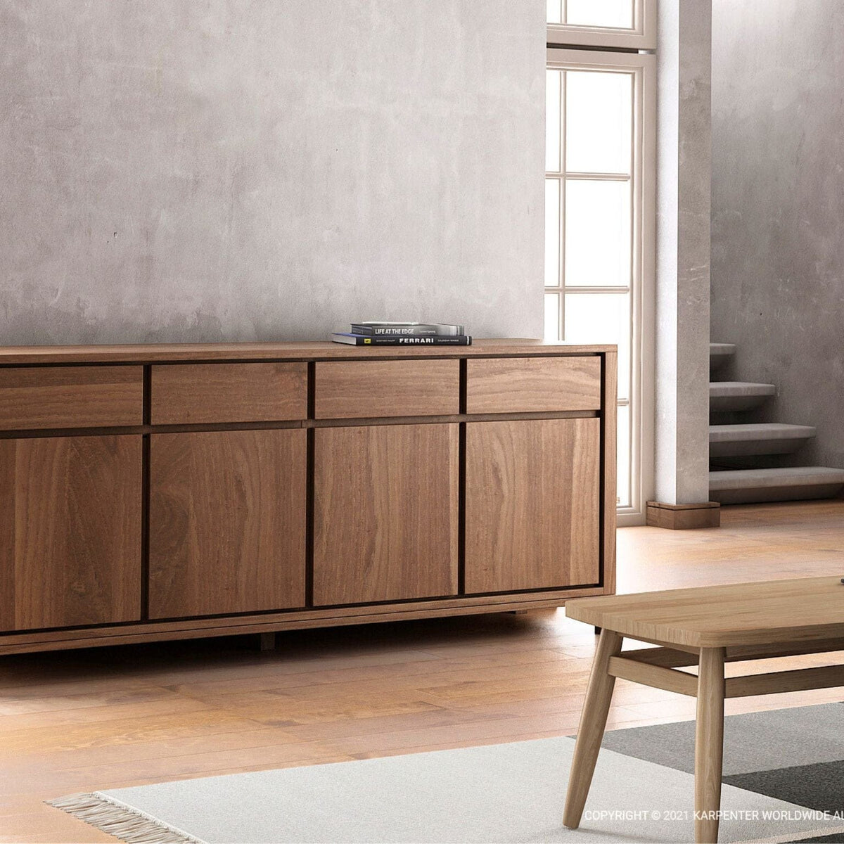 Wooden sideboard oKSD009O-KT008O in modern living room