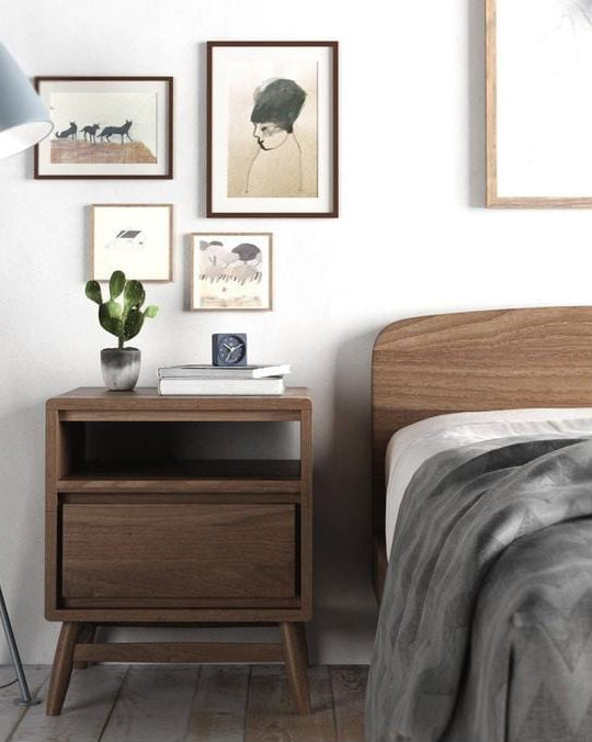 Recycled teak bedside table, indoor furniture