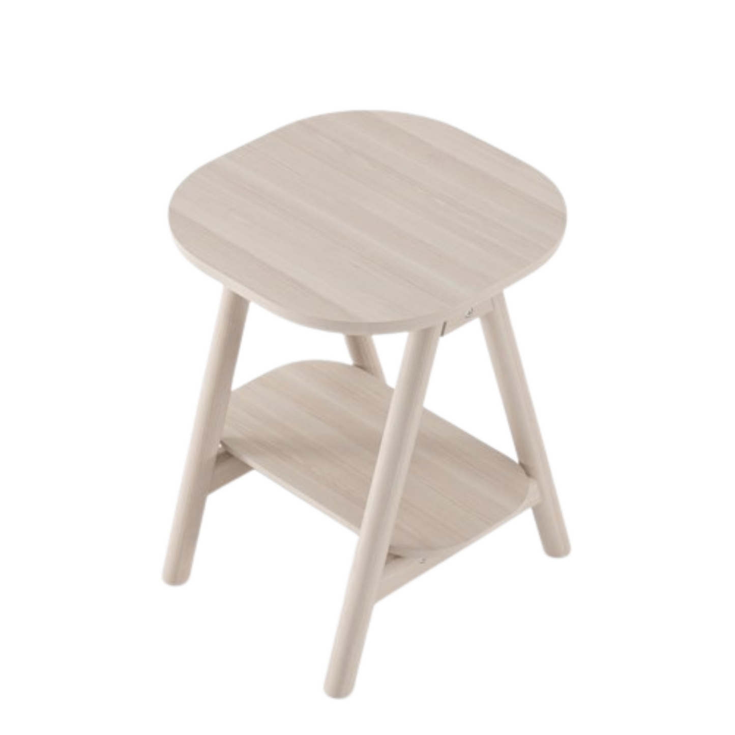 Wooden side table with shelf.