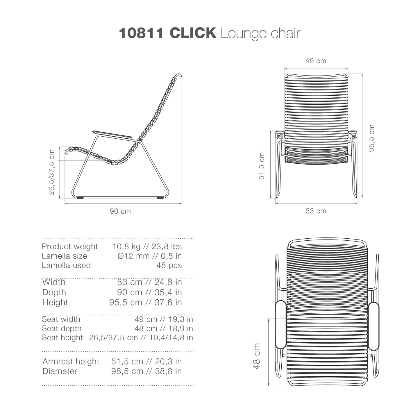10811CLICK Lounge Chair schematic