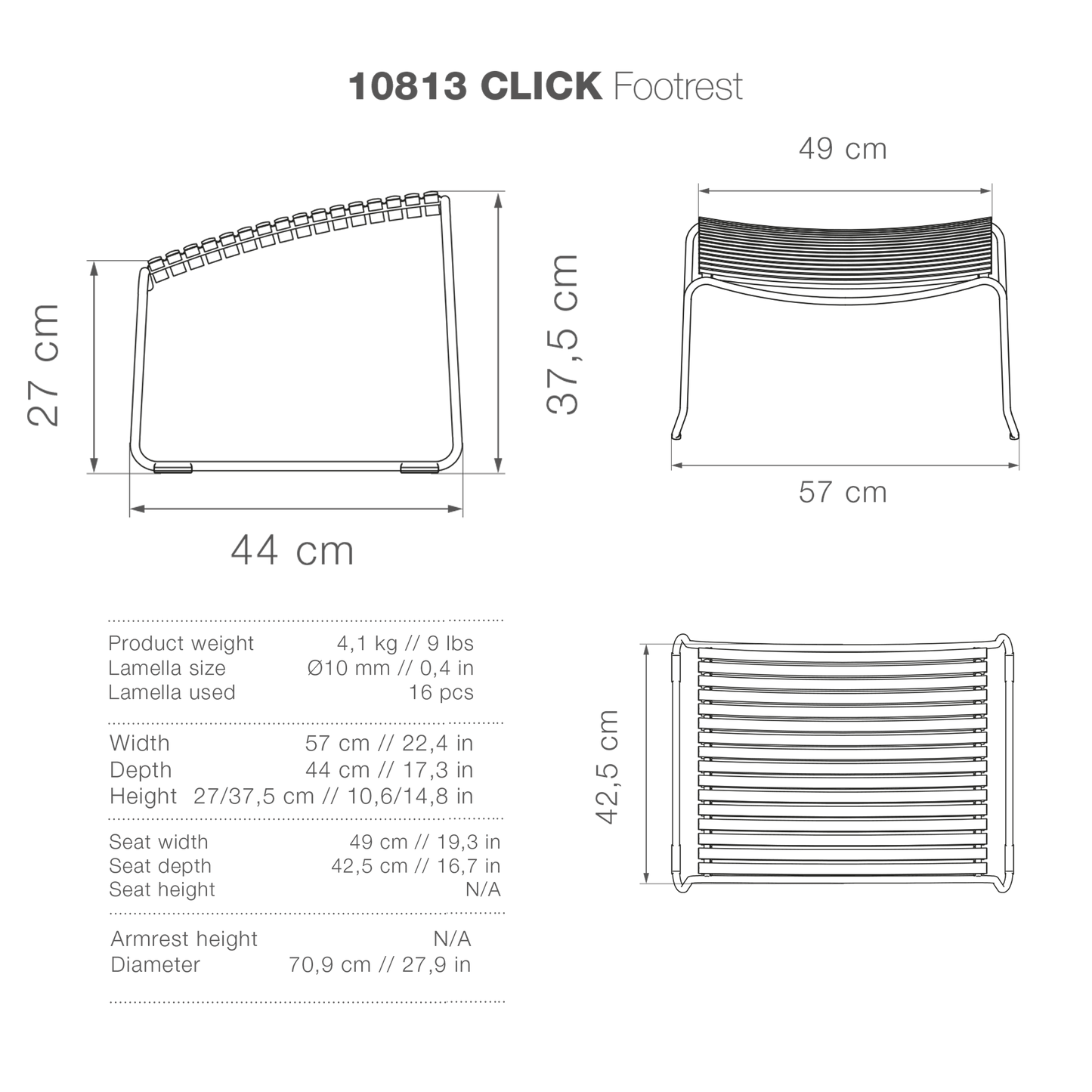 High-res CLICK Footrest diagram