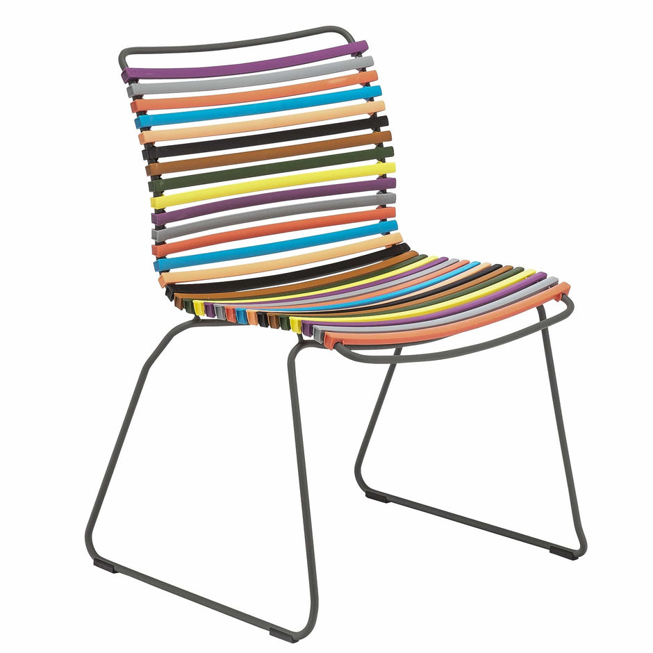 Outdoor Click Dining Chair (Multicoloured) | SLH -Outdoor Furniture-Houe-Multi Colour-Powder-coated Grey Metal-SLH AU