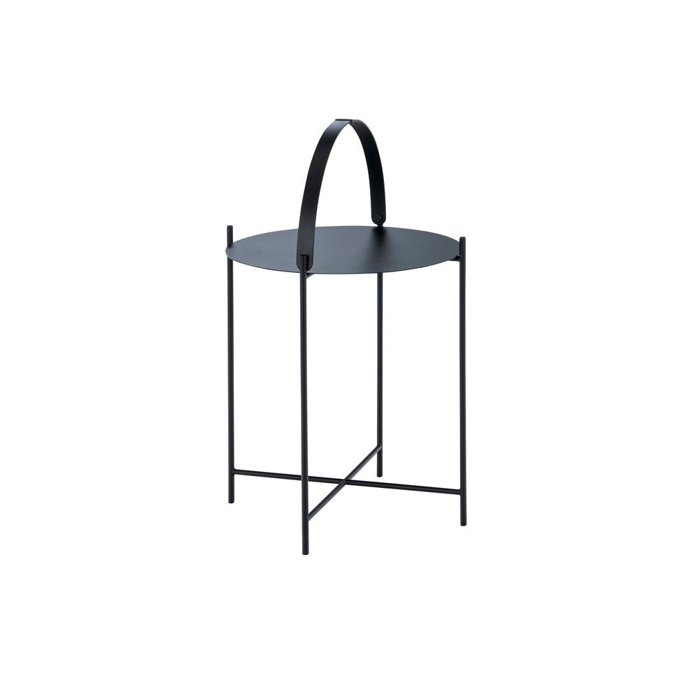 Black side table with handle