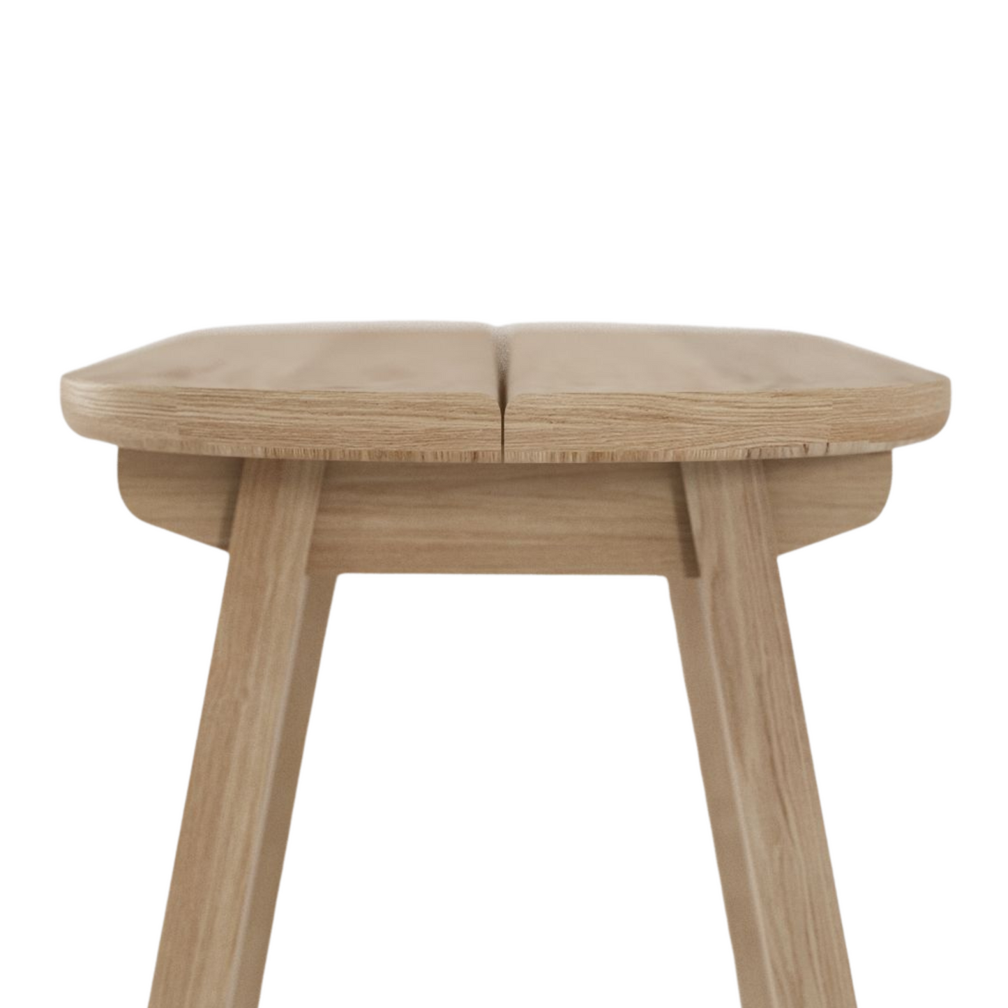 Wooden stool, close-up view.