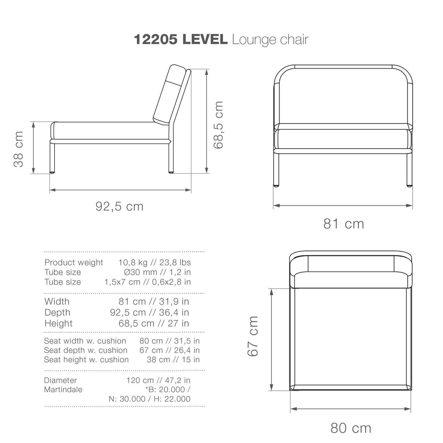 12205 LEVELL Lounge Chair high-res image