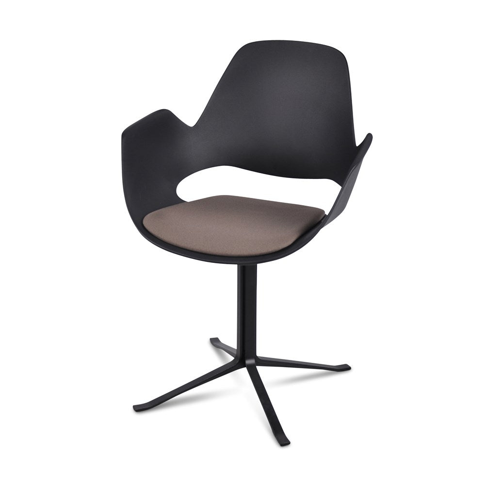 Falk Chair with Armrest (Black & Beige) | SLH Designer Furniture-Indoor Furniture-Houe-Column Legs-Beige-Black Shell-SLH AU