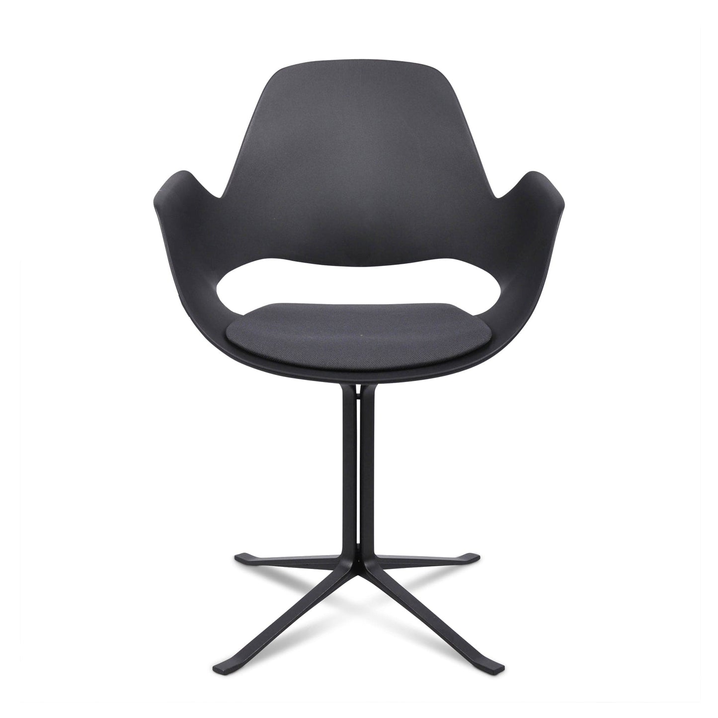 Black modern swivel chair.
