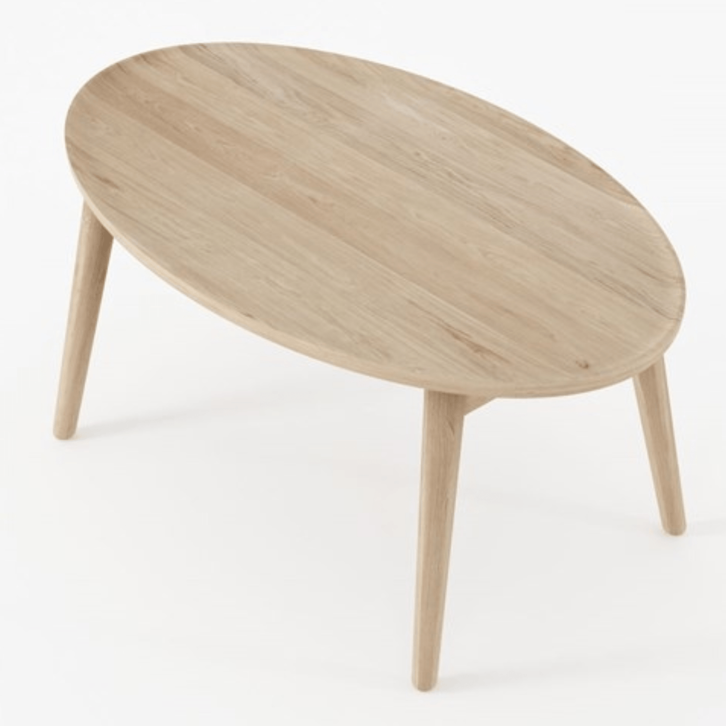 Oval wooden coffee table.