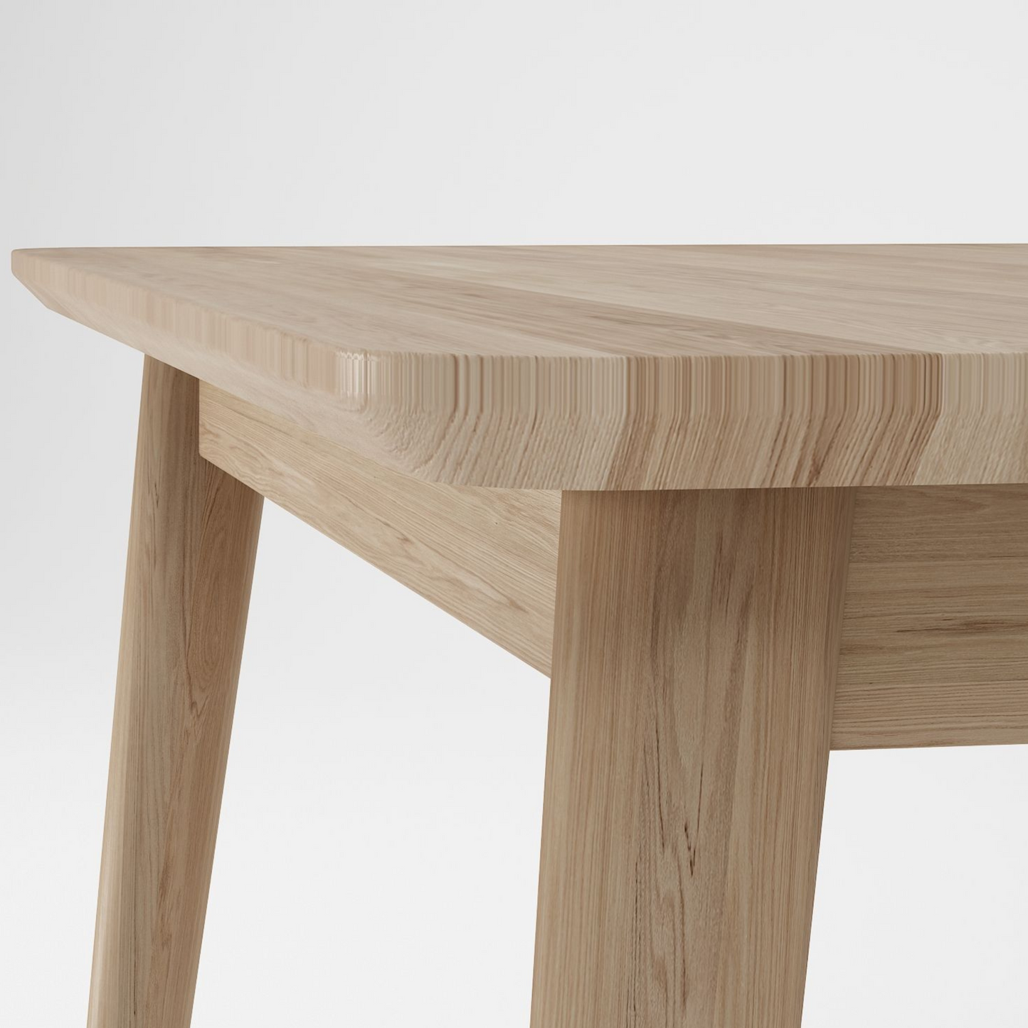 Wooden table corner with legs.