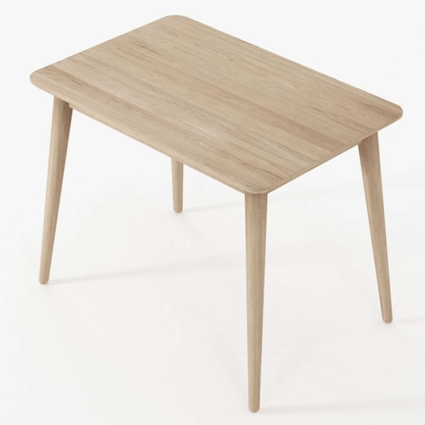 Wooden table with four legs.