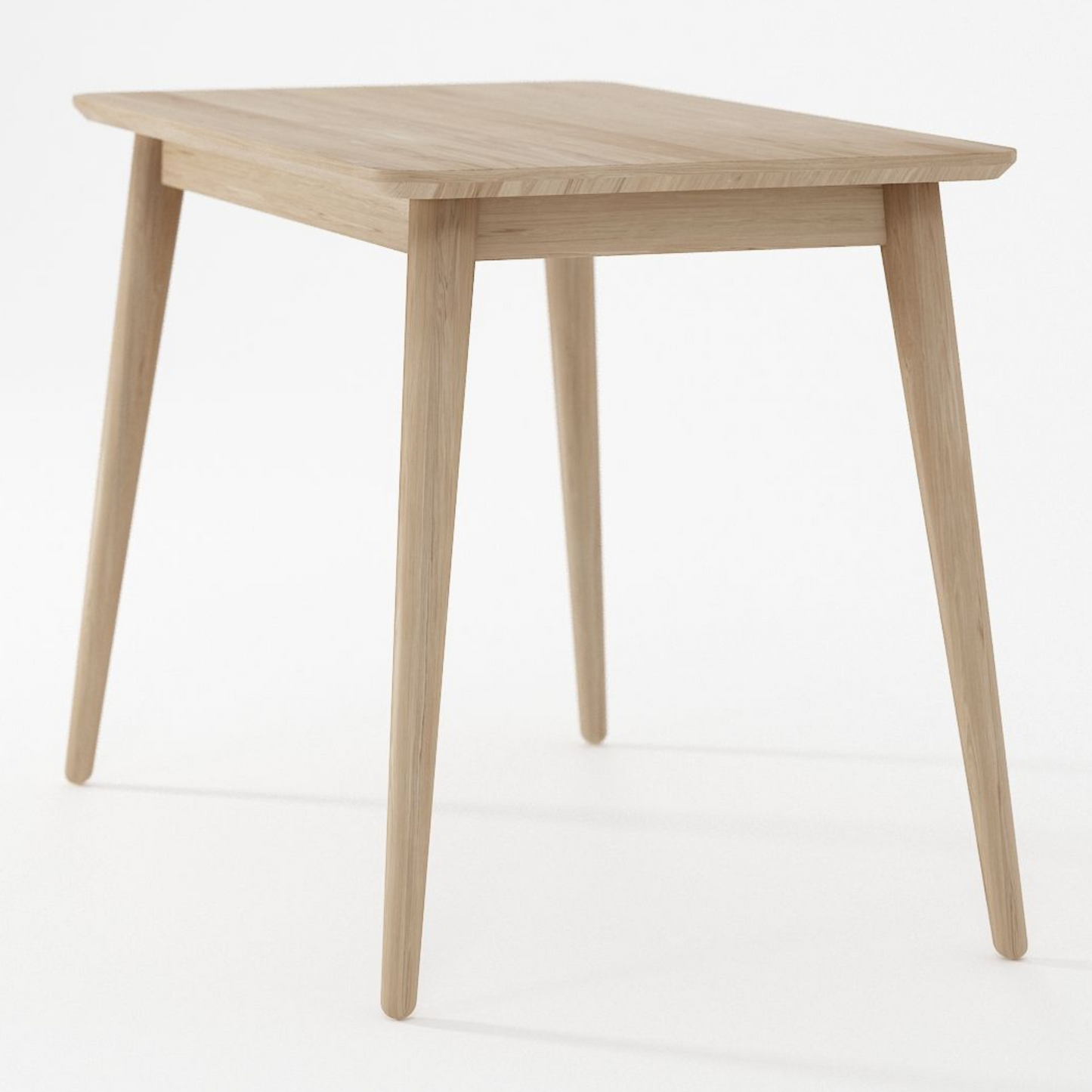 Wooden table with four legs.