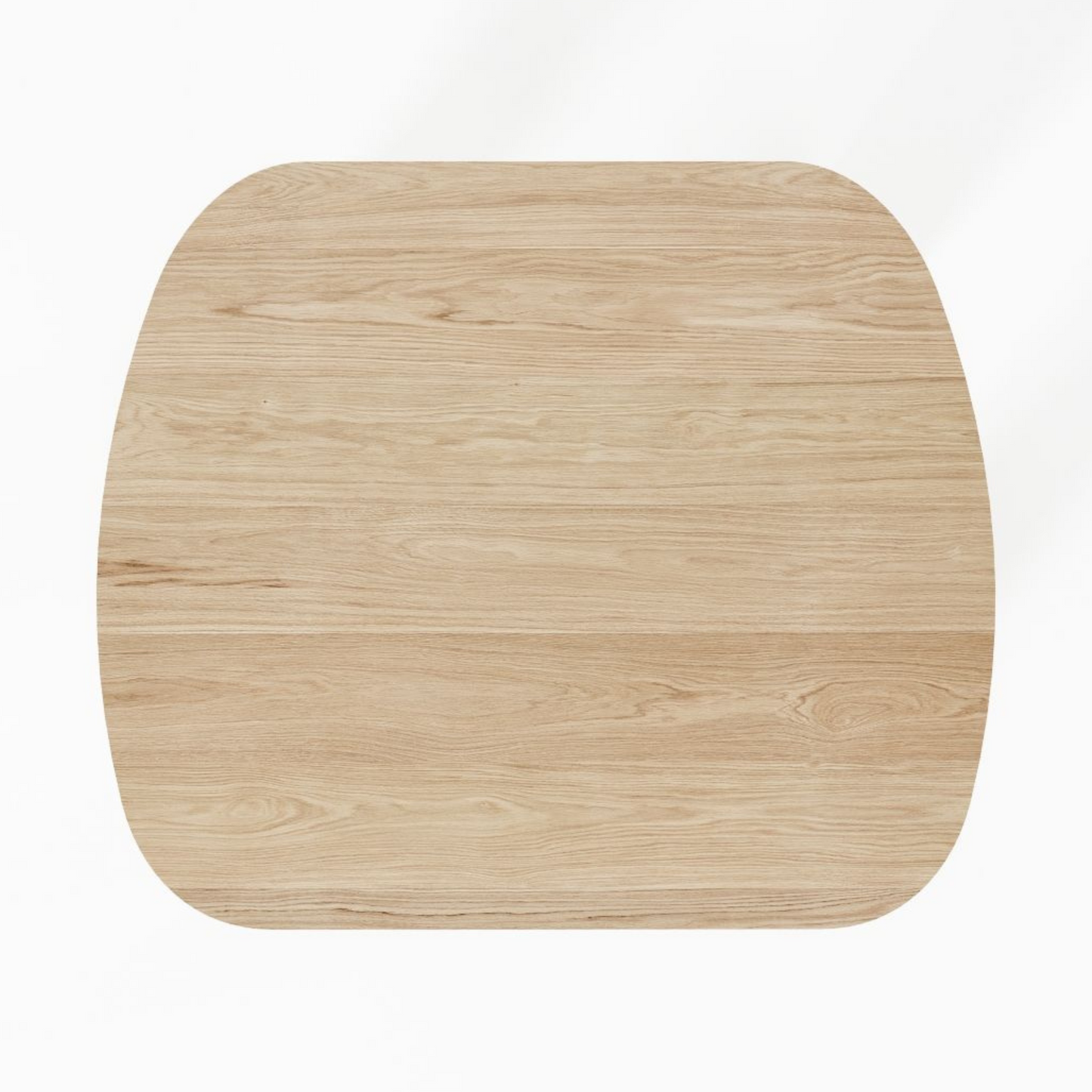 Wooden, rounded-edge table top.