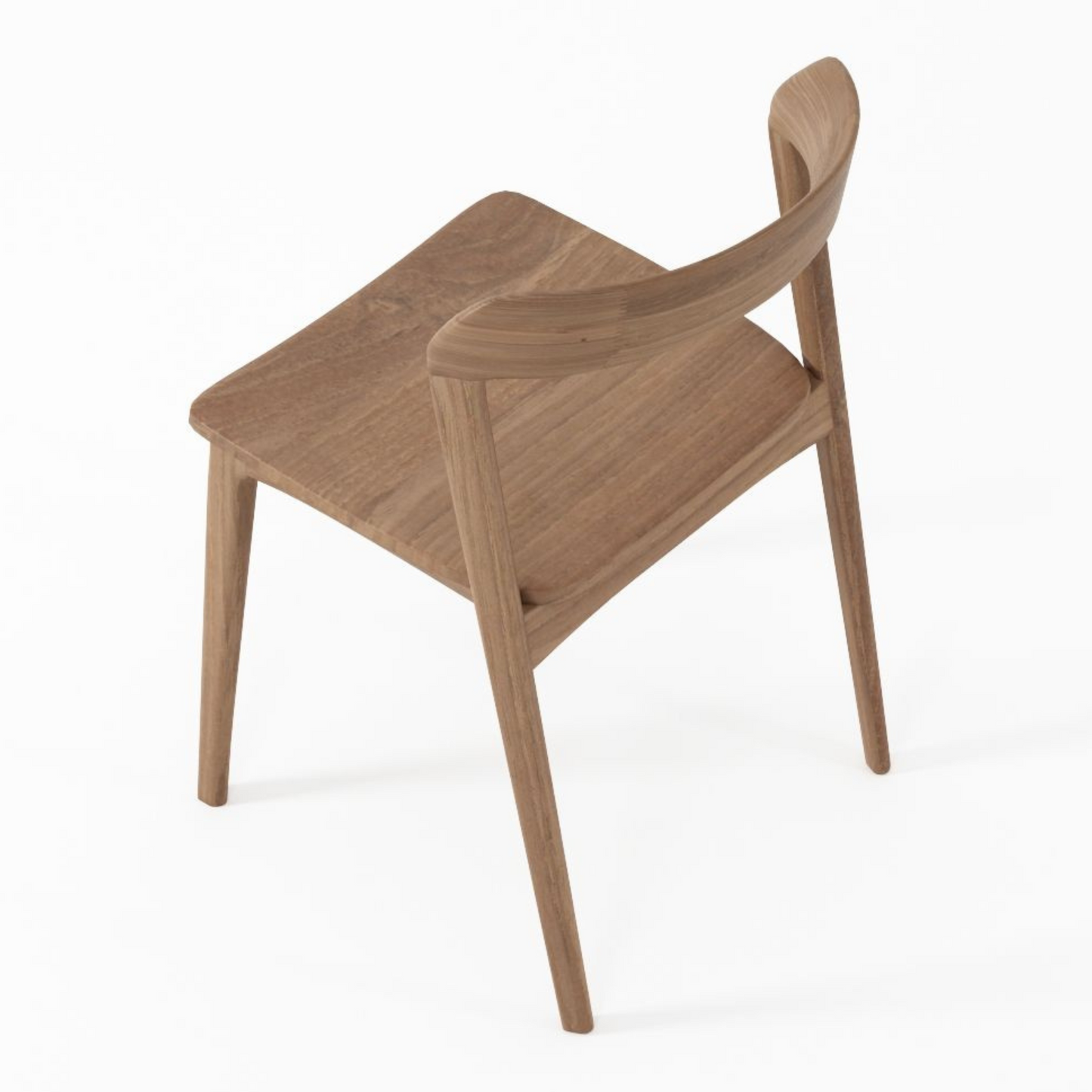 Wooden chair on white background