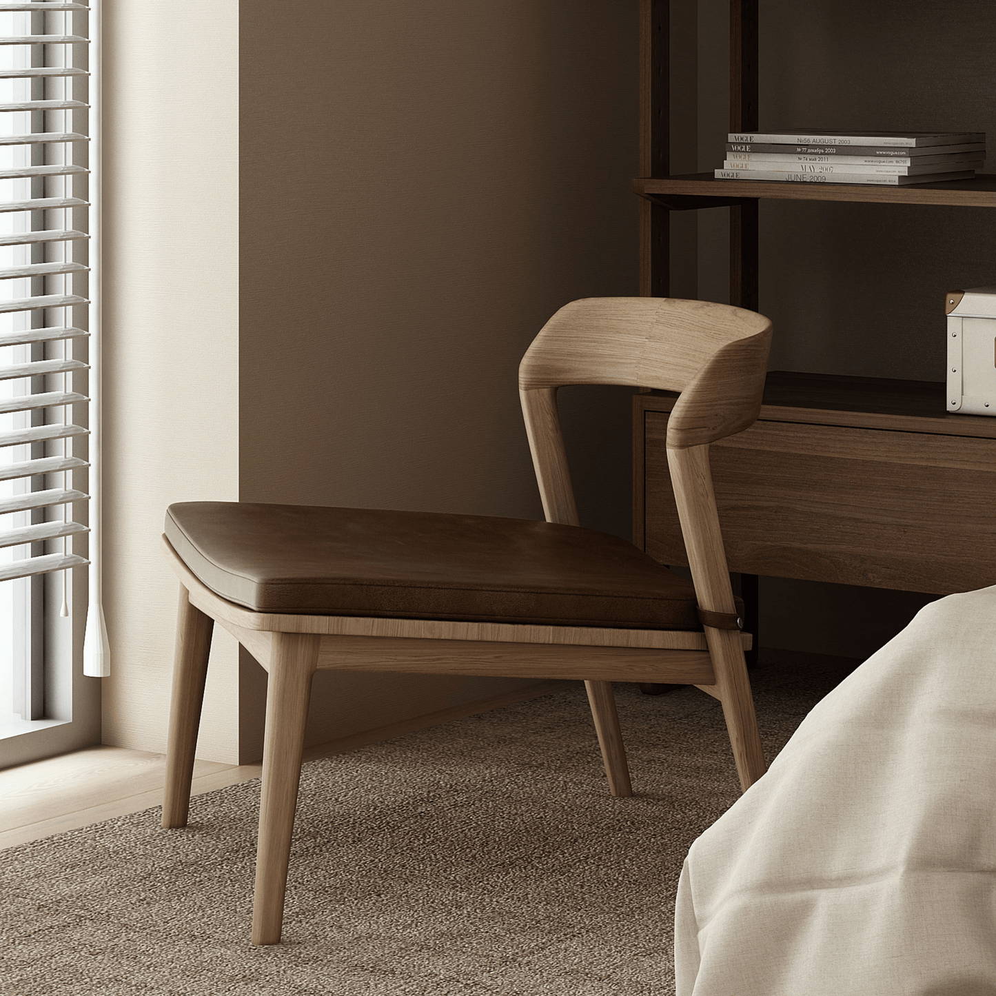 Wooden chair in bedroom, image 186